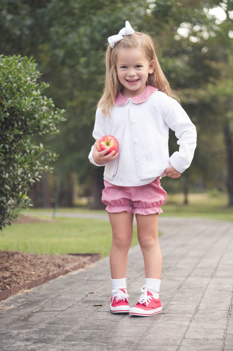 Blessings Blouse - Legacy White, Ramsey Red Minigingham