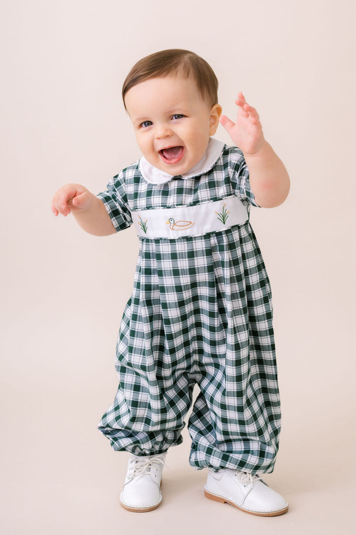 River Romper - Gardner Green Check, Mallard