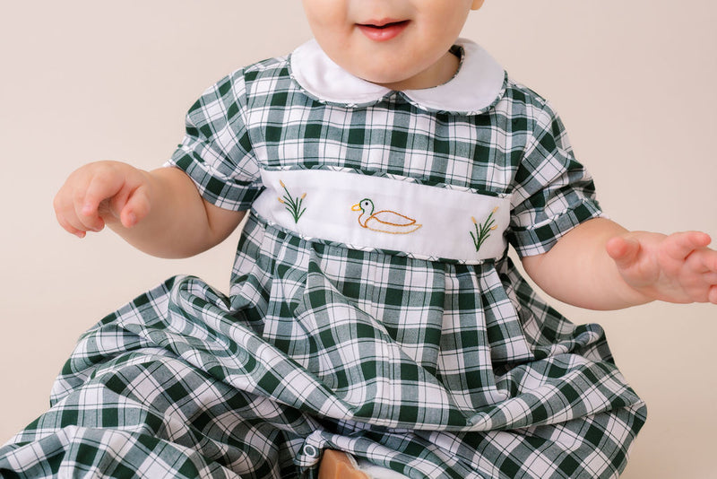 River Romper - Gardner Green Check, Mallard