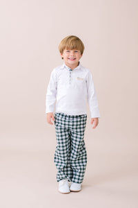 Parker Polo LS - Willoughby White Knit, Mallard