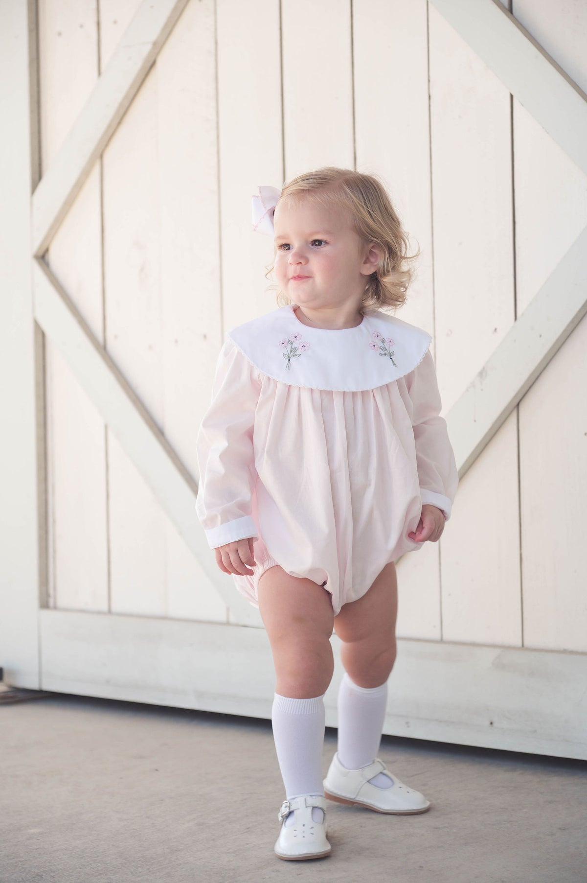 Sandra Bubble Long Sleeve - Blessing Pink Batiste, Flowers