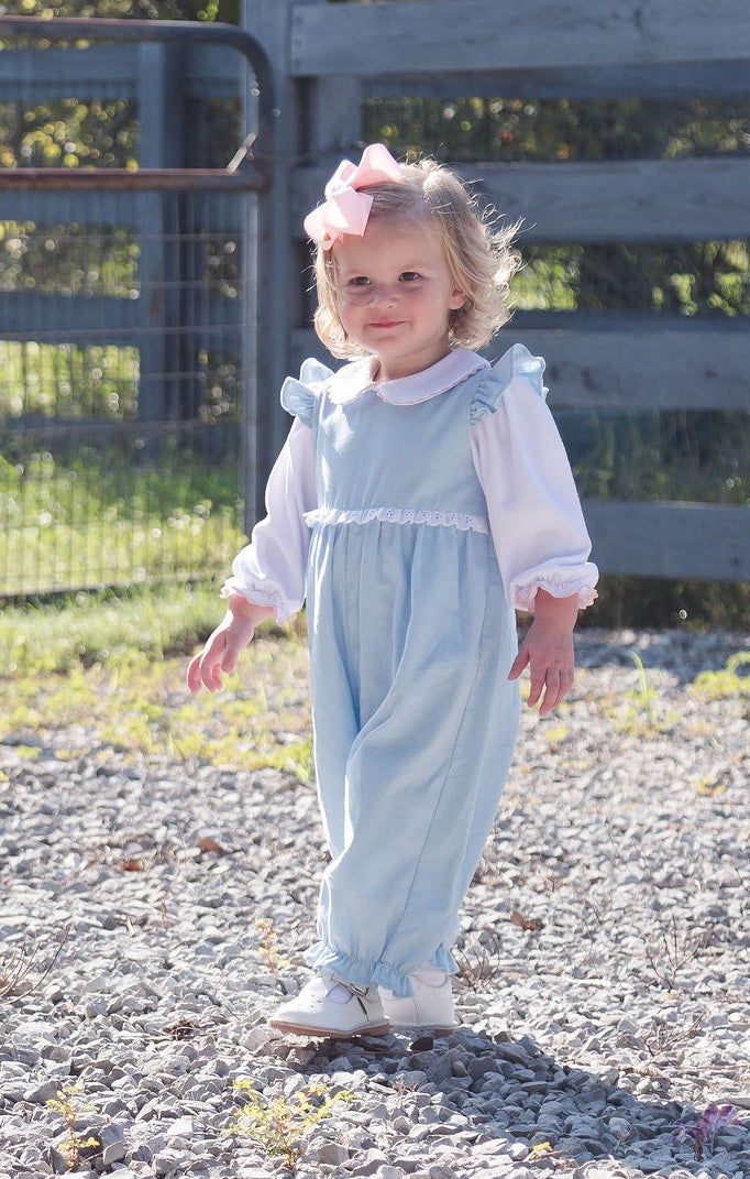 Angel Romper - High Point Blue Corduroy