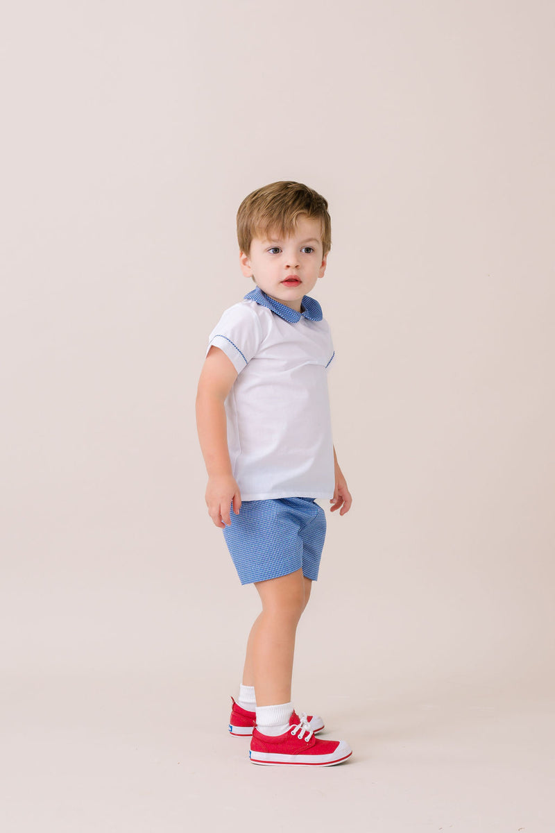 Sibley Shirt - Legacy White, River Royal Minigingham