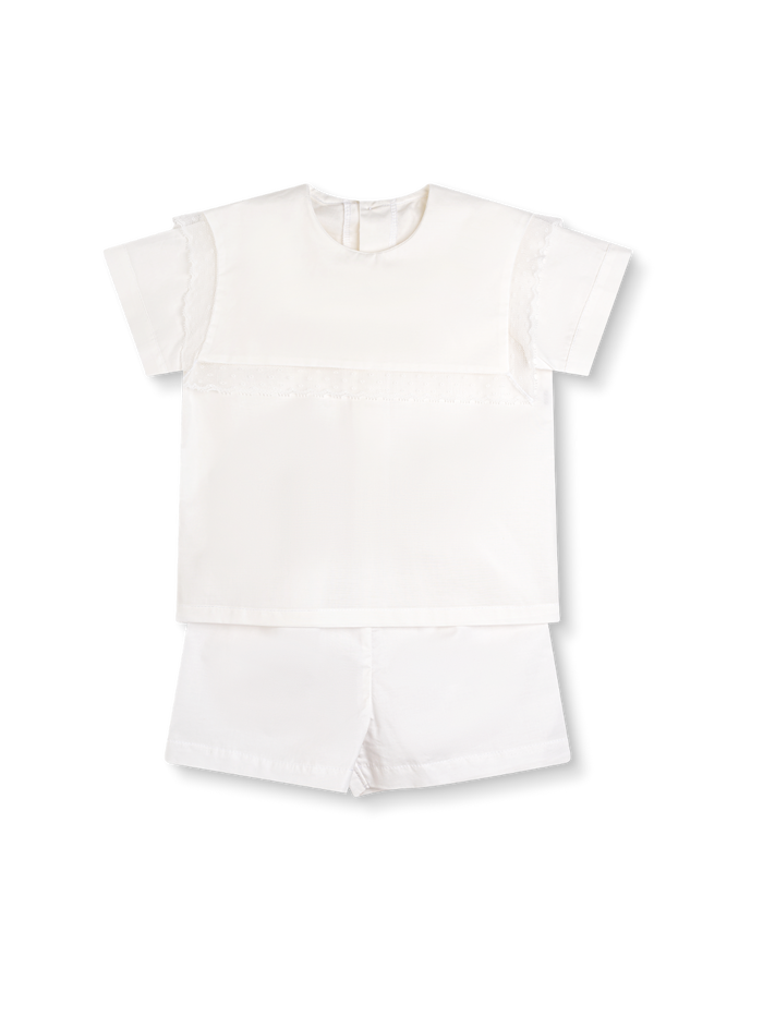 Christian Short Set - Blessings White Batiste, Lace