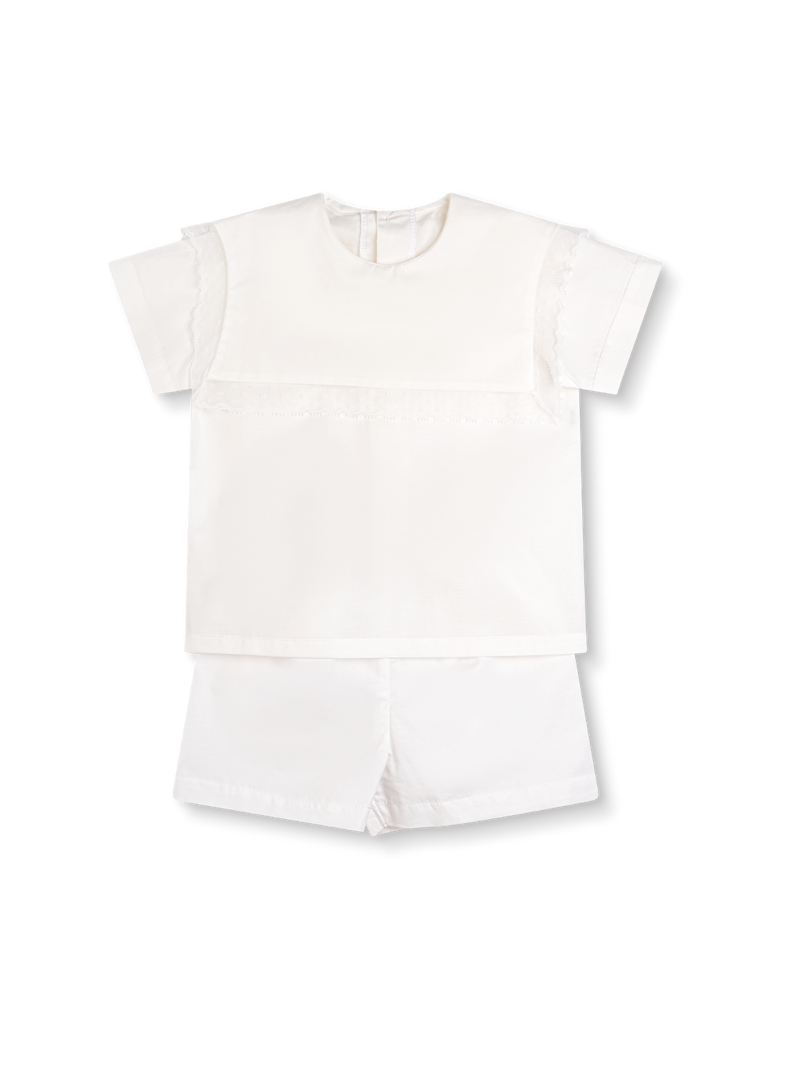 Christian Short Set - Blessings White Batiste, Lace