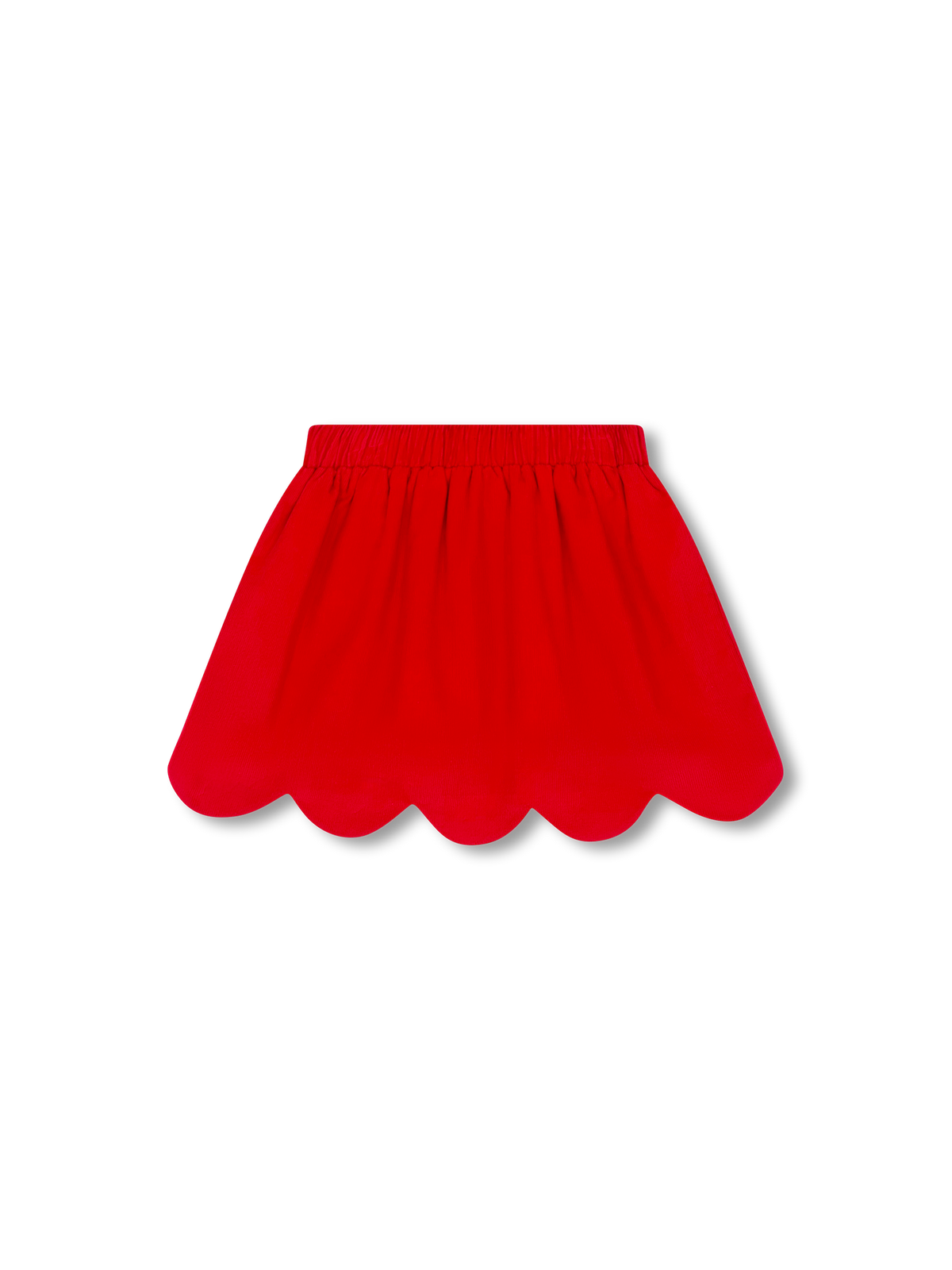 Susie Scallop Skirt -  High Point Red Corduroy
