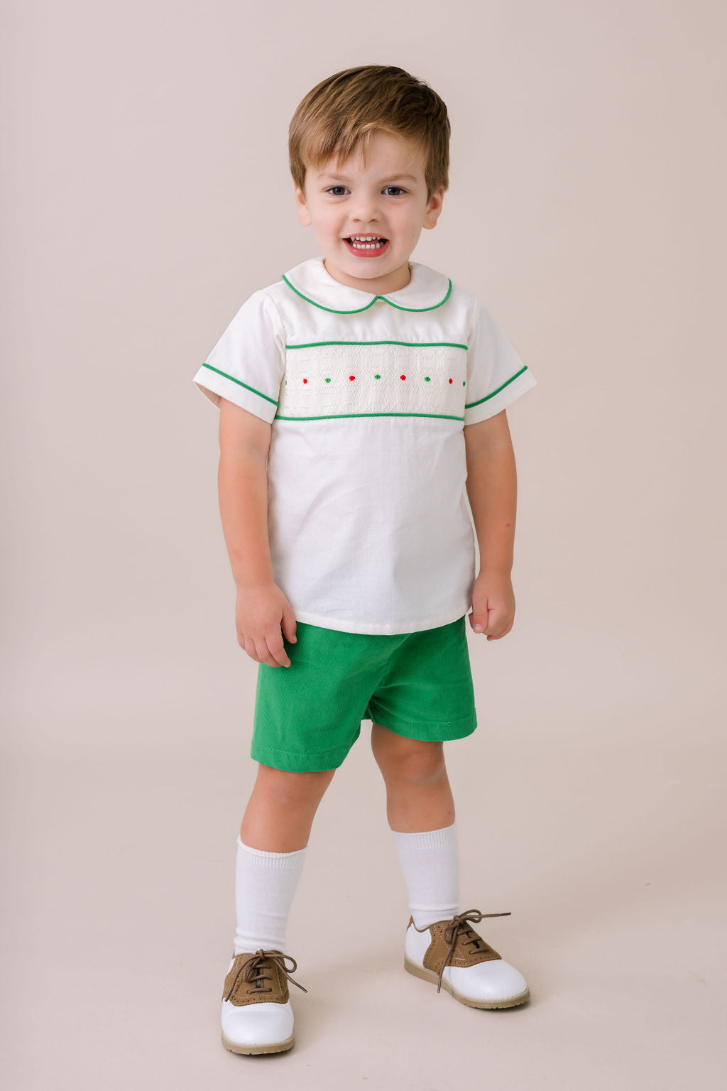 Liam Short Set - Dreamy White Corduroy, Garland Green (FW25)