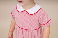 Rover Romper - Redford Red Windowpane, High Point Red Corduroy