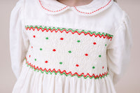 Timothy Bubble Long Sleeve - Dreamy White Corduroy, Garland Green
