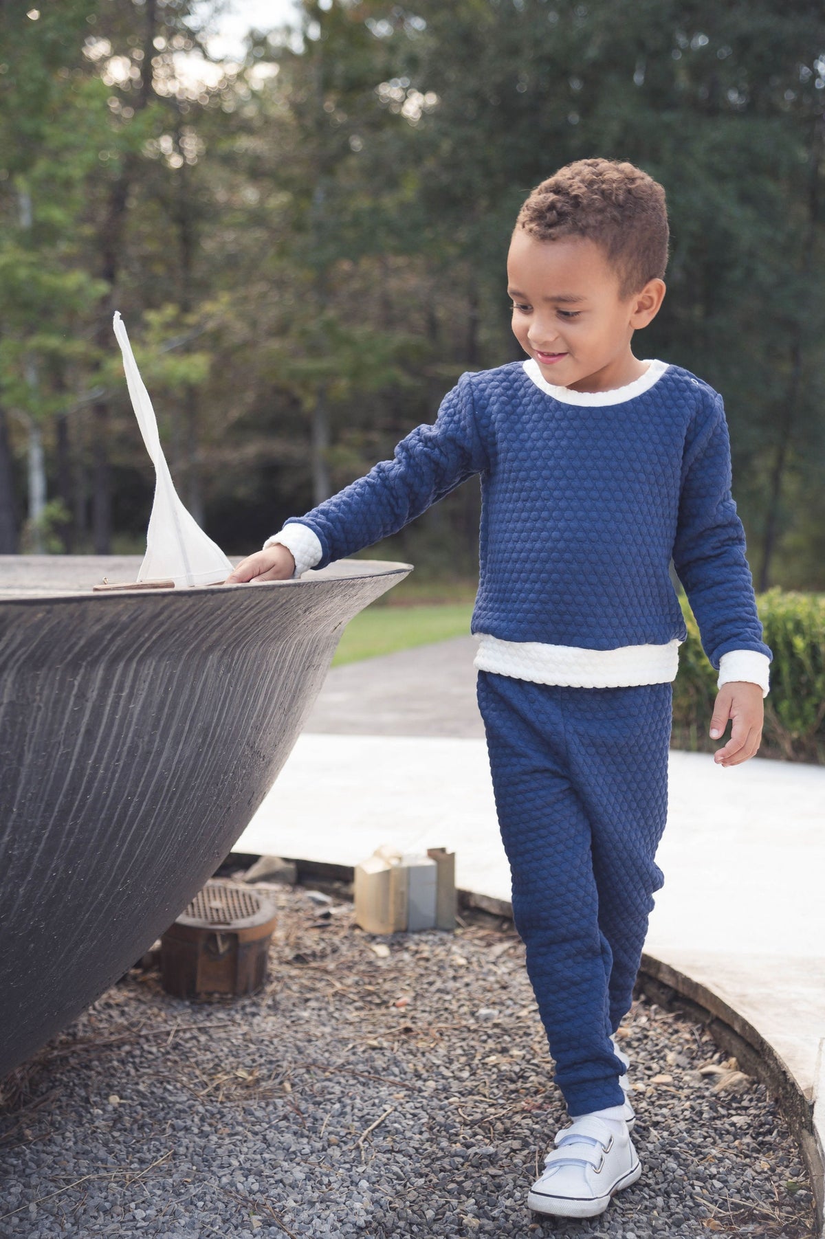 Quincy Quilted Play Set - Newton Navy Quilted, Worthington White Quilted