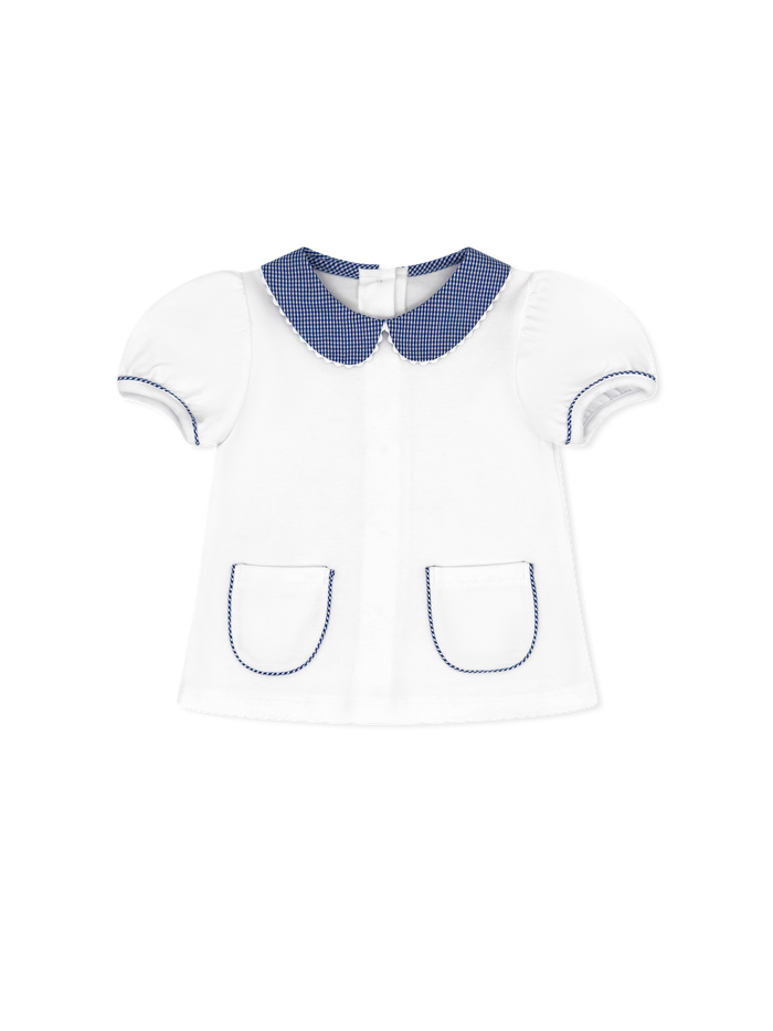 Blessings Blouse - Legacy White,  River Royal Minigingham