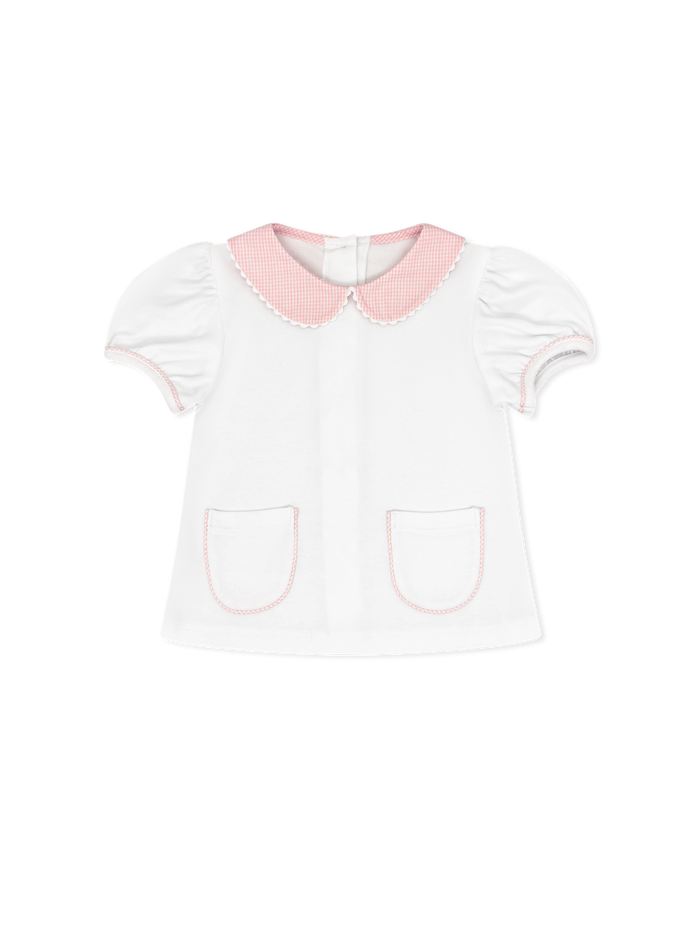 Blessings Blouse - Legacy White,  Polite Pink Minigingham