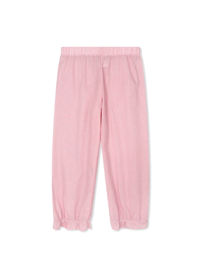 Gloria Gathered Pant -  Polite Pink Minigingham