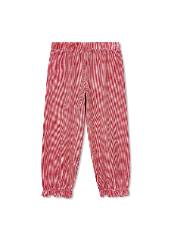 Gloria Gathered Pant -  Ramsey Red Minigingham