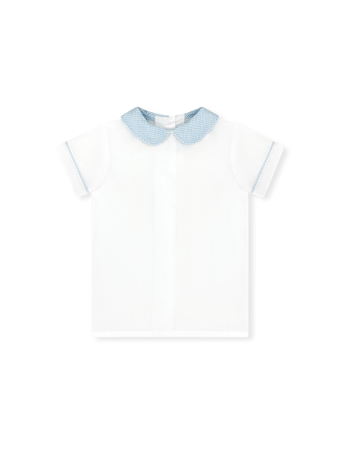 Sibley Shirt - Legacy White,  Baker Blue Minigingham