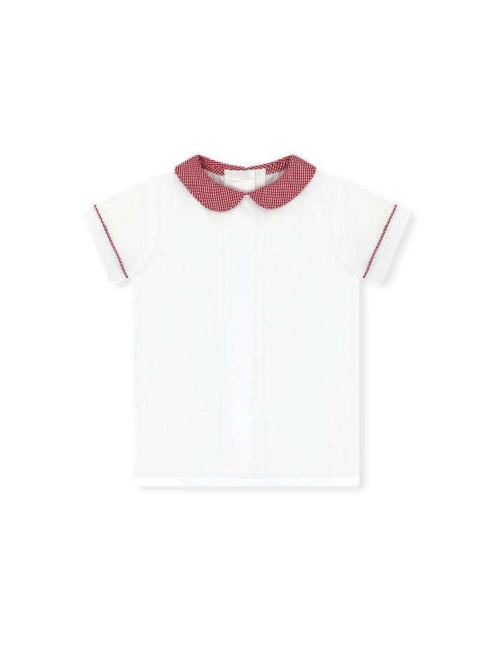 Sibley Shirt - Legacy White,  Ramsey Red Minigingham