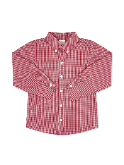 Brees Button Down -  Ramsey Red Minigingham