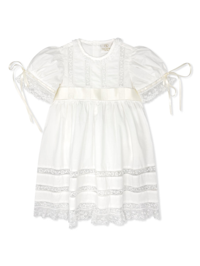 London Dress - Blessings White, Ecru Satin