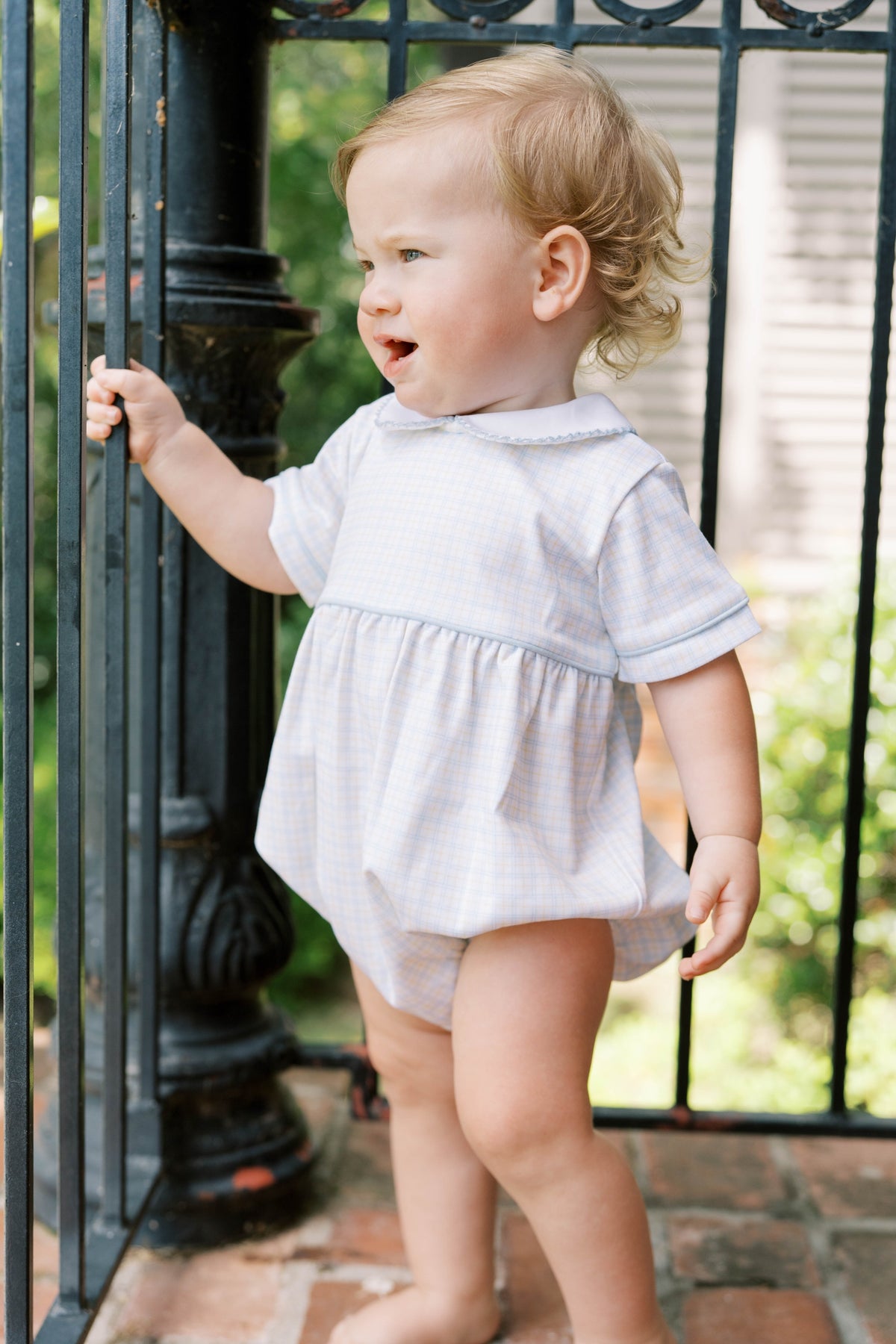 Baby Bea Bubble - Cornflower Check