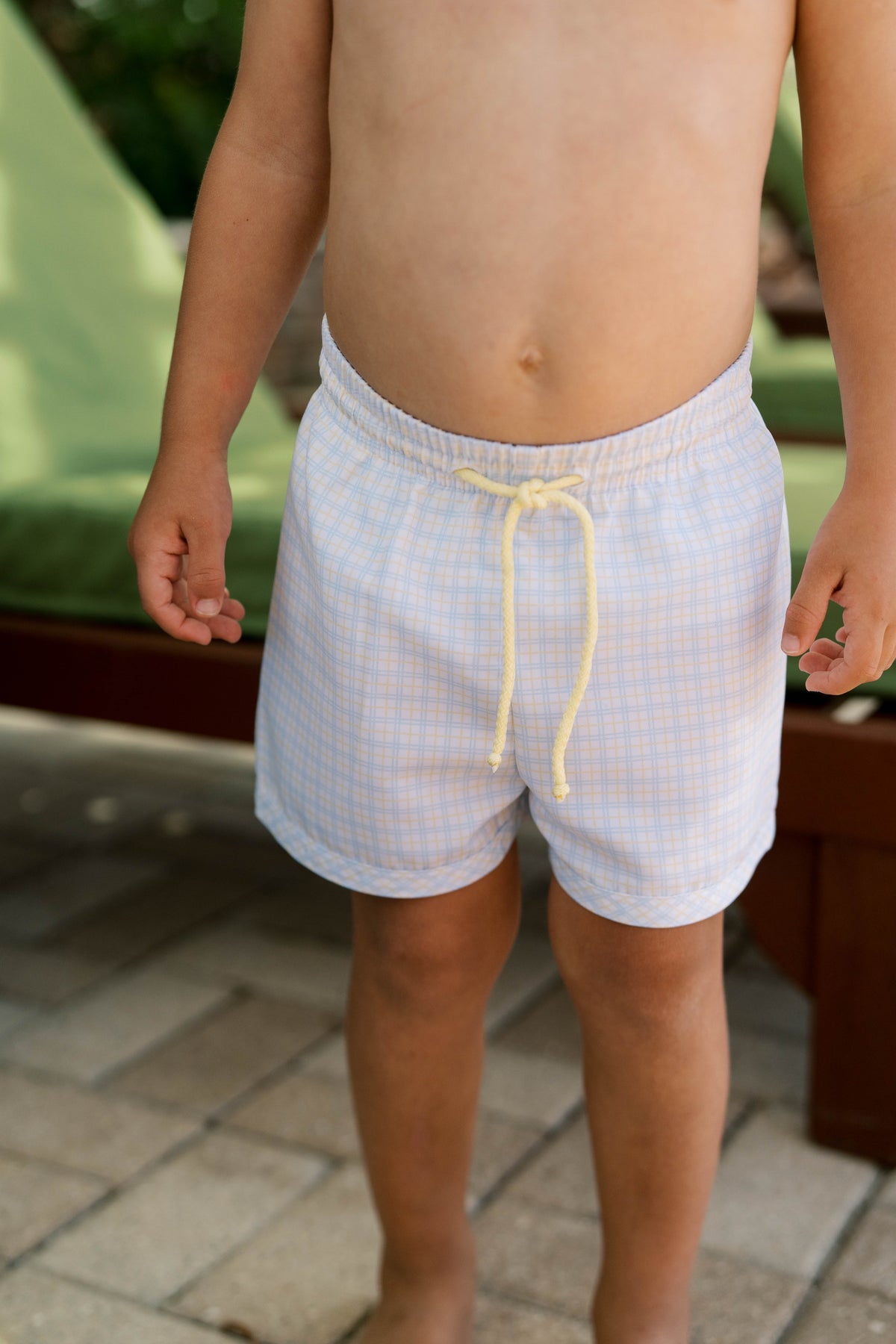 Barnes Bathing Suit - Cornflower Check