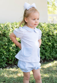 Blessings Bloomer Set - Louisville Blue Ministripe - Classic Sets | Lullaby Set