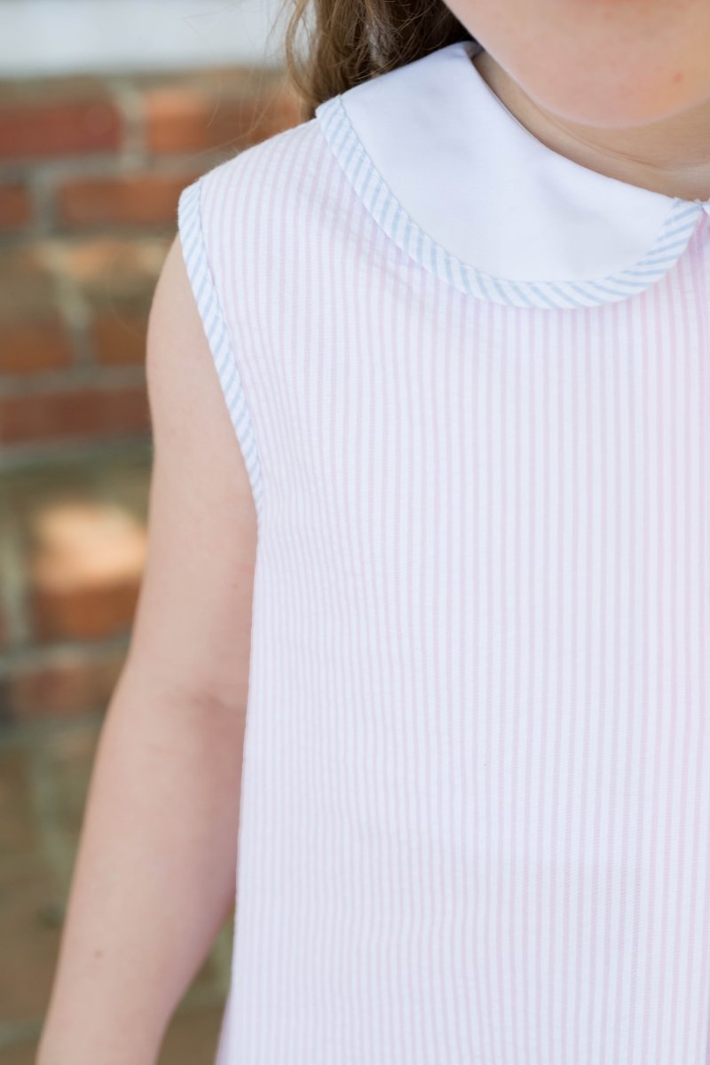 Caroline Dress - Simply Pink Seersucker, Blue Seersucker - Classic Dresses | Lullaby Set