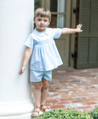 Hayes Short Set - Classic Blue Windowpane, Airplane