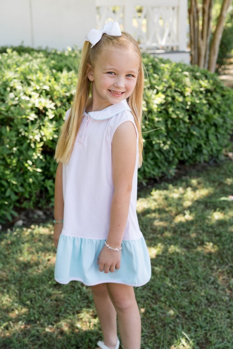 Mary Margaret Dress - Pensacola Pink Ministripe, Midtown Mint Ministripe - Classic Dresses | Lullaby Set
