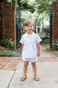 Noah Ribbon Bloomer Set - Classic Blue Windowpane