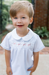 Noah Ribbon Bloomer Set - Classic Blue Windowpane