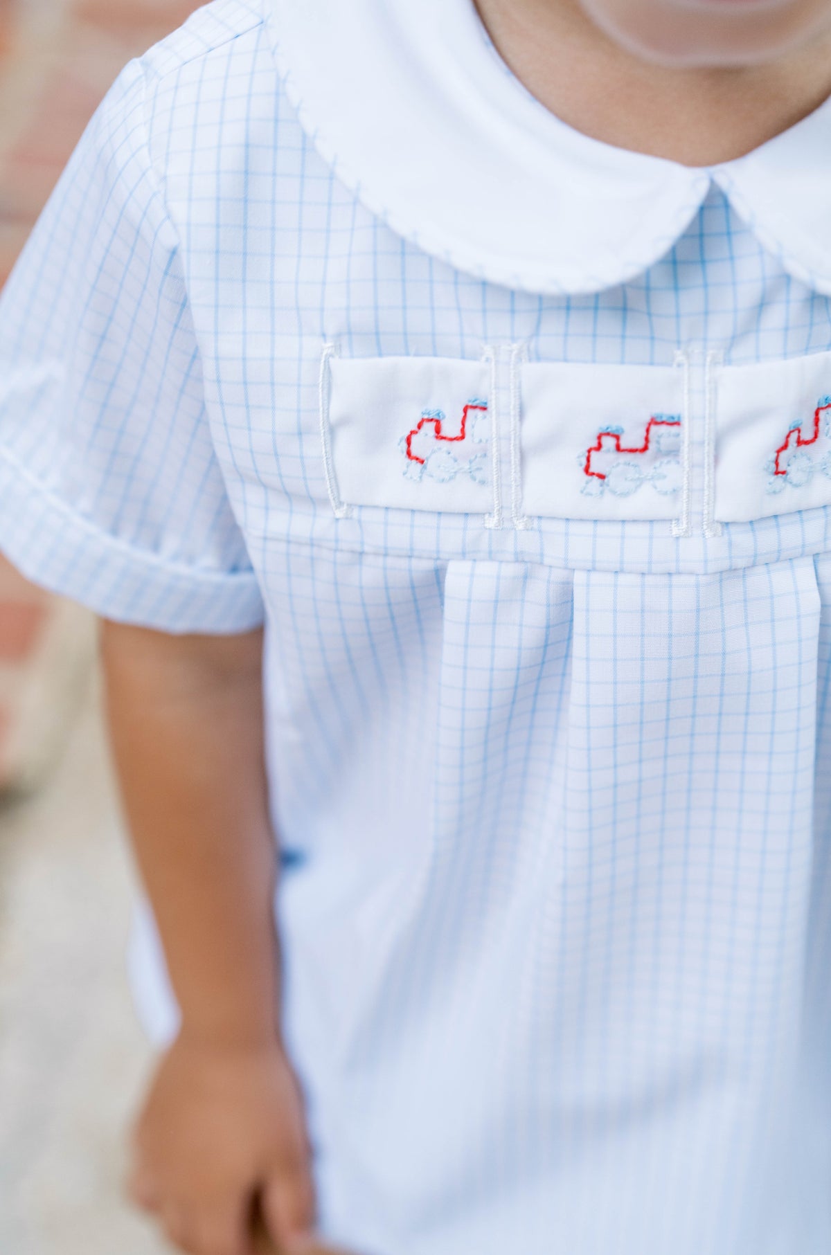 Noah Ribbon Bloomer Set - Classic Blue Windowpane