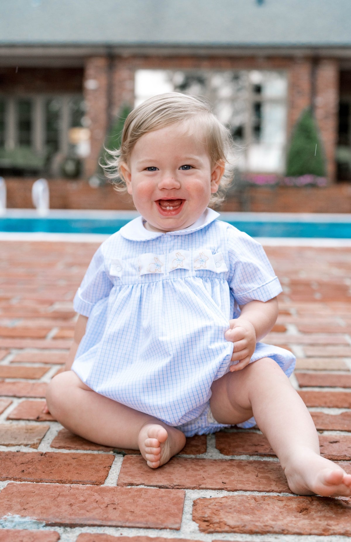 Noah Ribbon Bubble - Classic Blue Windowpane