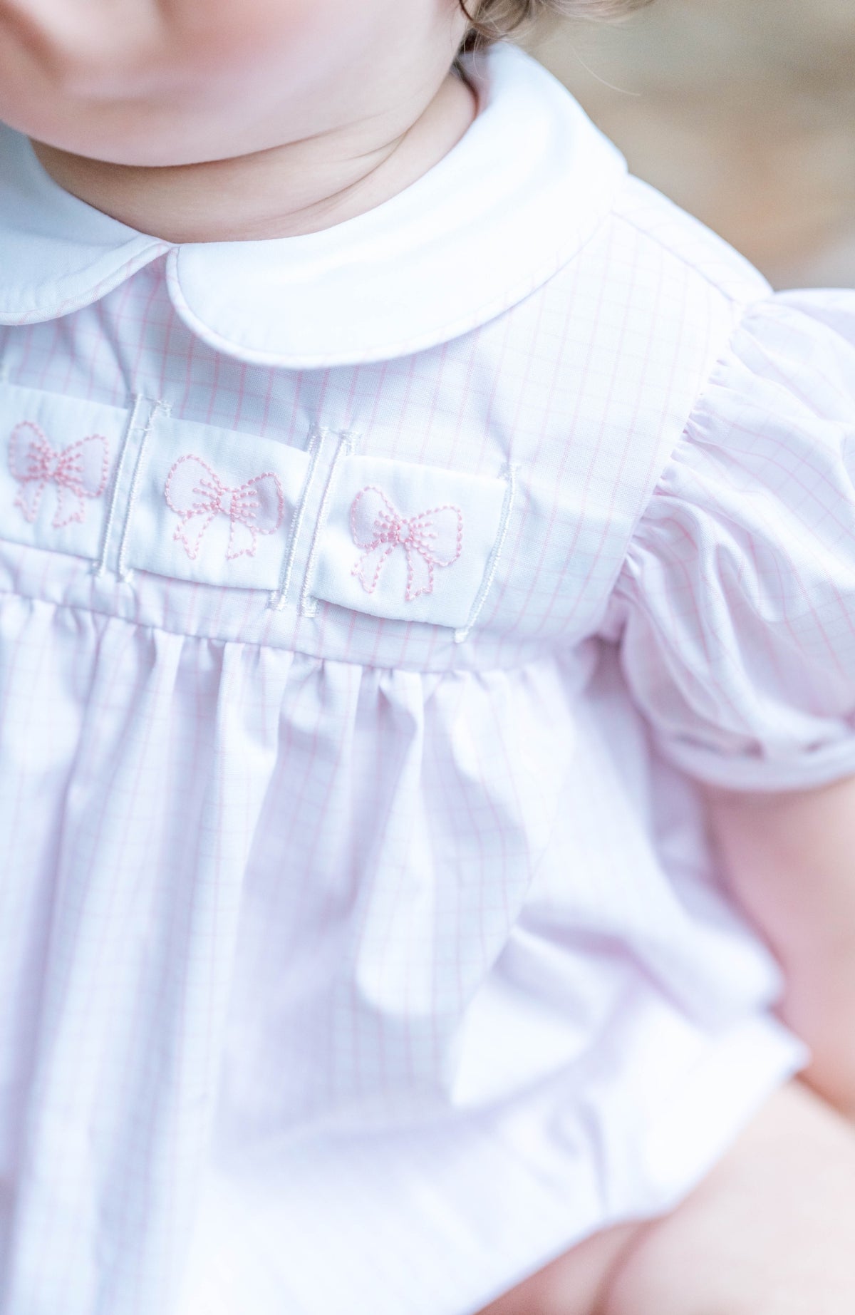 Ruth Ribbon Bubble - Classic Pink Windowpane