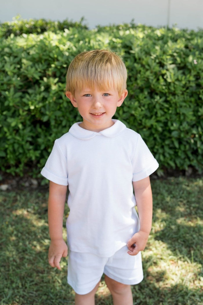 Sibley Short Set - Louisville Light Blue Ministripe - Classic Sets | Lullaby Set