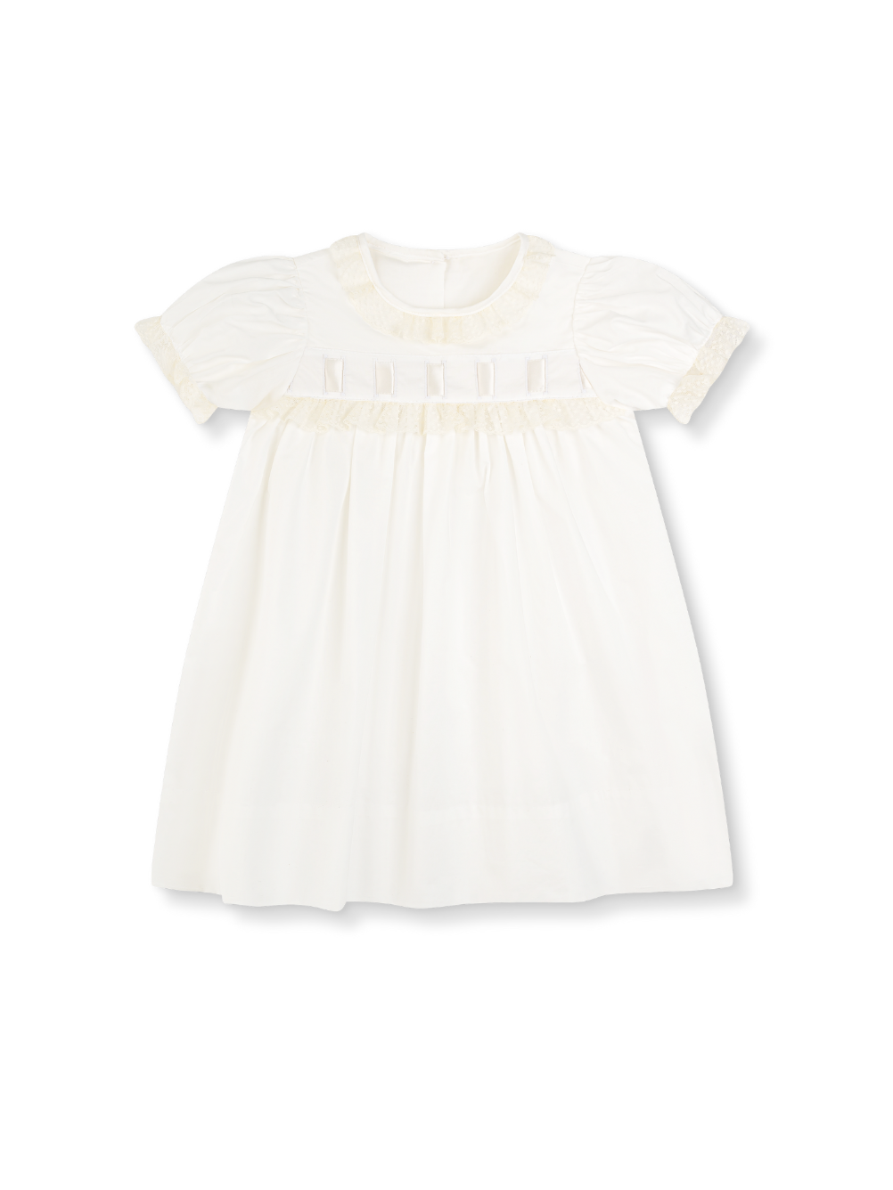 Paris Dress - Blessings White with Ecru