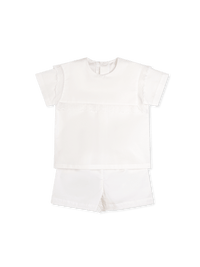 Christian Short Set - Blessings White with Ecru - Classic Sets | Lullaby Set