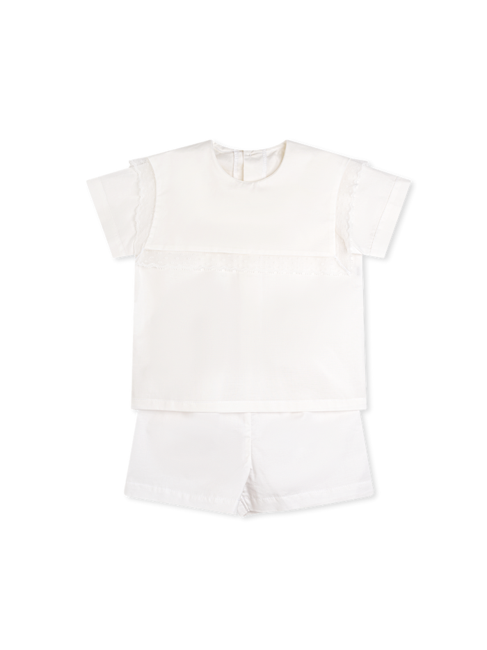 Christian Short Set - Blessings White with Ecru