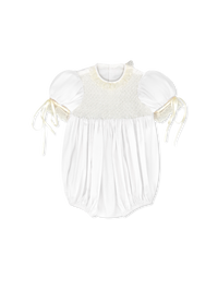 Margaret Bubble - Spring White Swiss Dot with Ecru