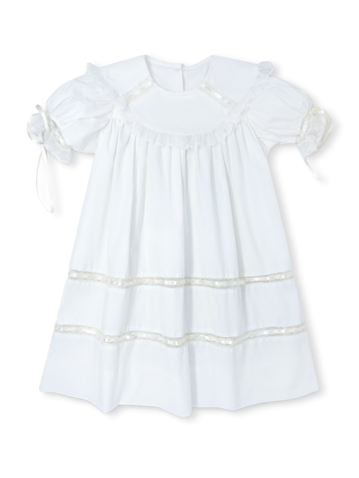 Donahue Dress - Blessings White with Ecru