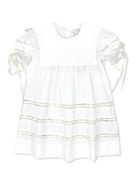 Elle A. Dress - Blessings White with Ecru