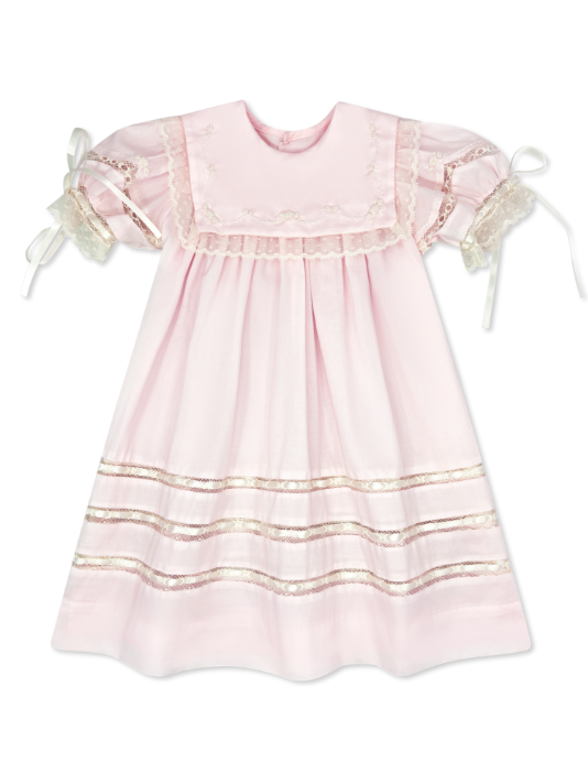 Elle A. Dress - Blessings Pink with Ecru