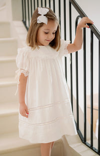 Donahue Dress - Blessings White with Ecru