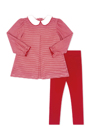Caroline Legging Set - Raleigh Red Ministripe - Classic Sets | Lullaby Set