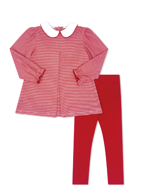 Caroline Legging Set - Raleigh Red Ministripe - Classic Sets | Lullaby Set