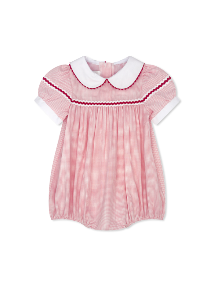 Kendall Bubble - Classic Pink Minigingham, Ric Rac (FL26)