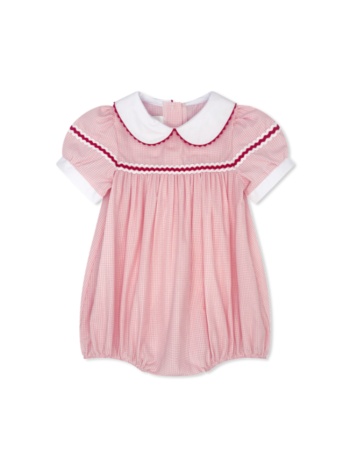 Kendall Bubble - Classic Pink Minigingham, Ric Rac (FL26)