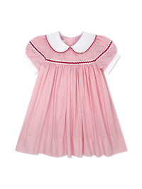 Kendall Dress - Classic Pink Minigingham, Ric Rac (FL26)