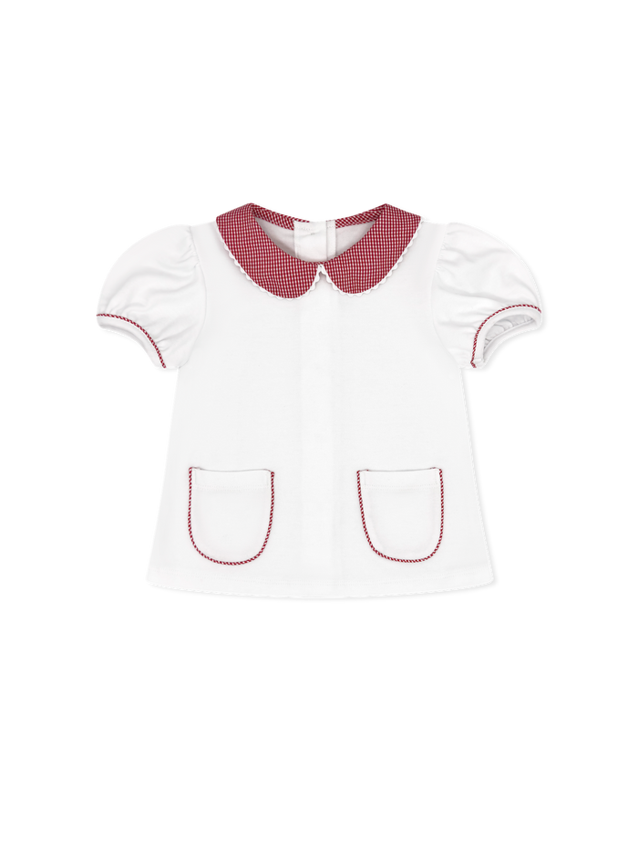 Blessings Blouse - Legacy White,  Ramsey Red Minigingham