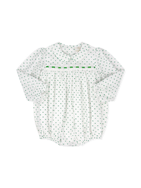 1956 Ribbon Bubble - Mistletoe Green Swiss Dot