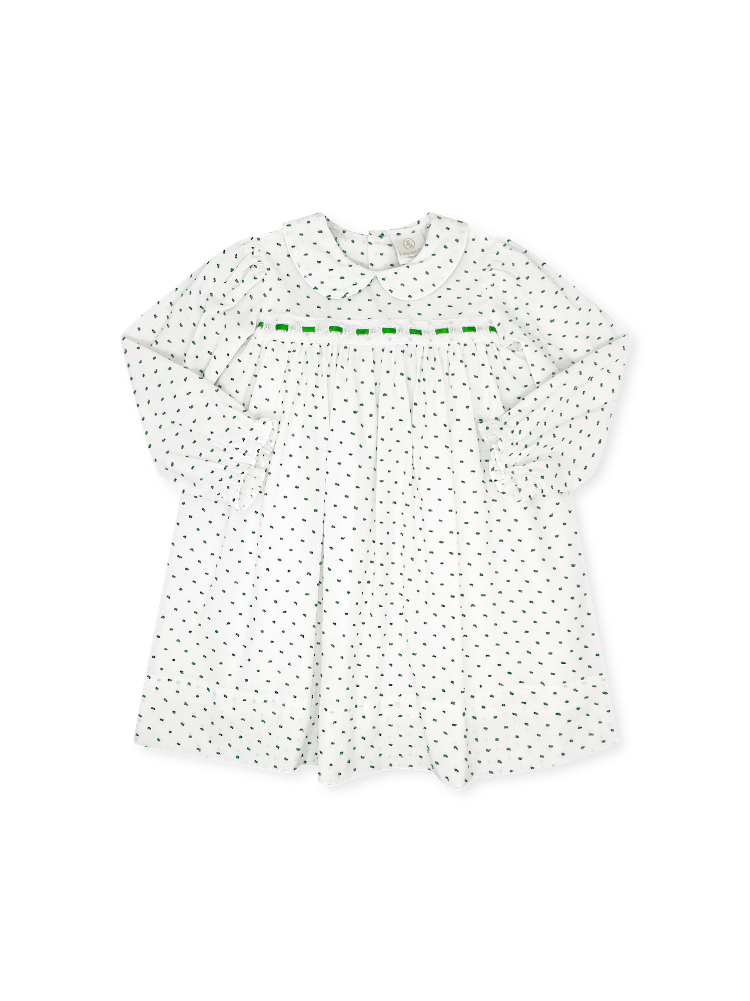 1956 Ribbon Dress - Mistletoe Green Swiss Dot